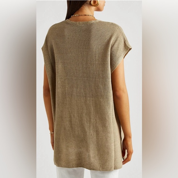 EILEEN FISHER Textured-Knit Linen Tunic Top - Picture 4 of 7